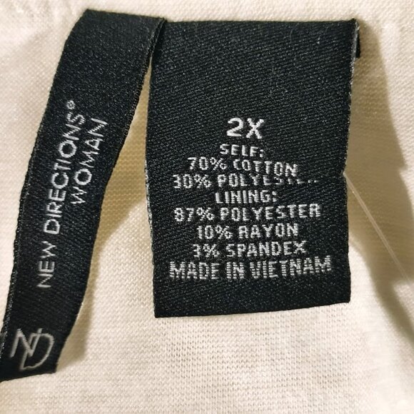 New Directions Lace Overlay Women's Blouse Size 2 XL Cream New with Tags - Picture 6 of 9